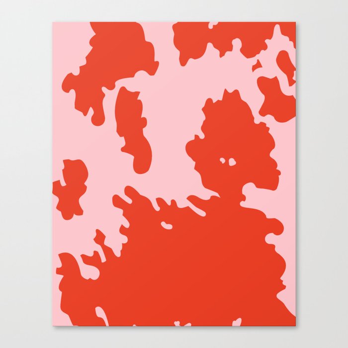 Bold Pink + Red Animal Print Spots Canvas Print
