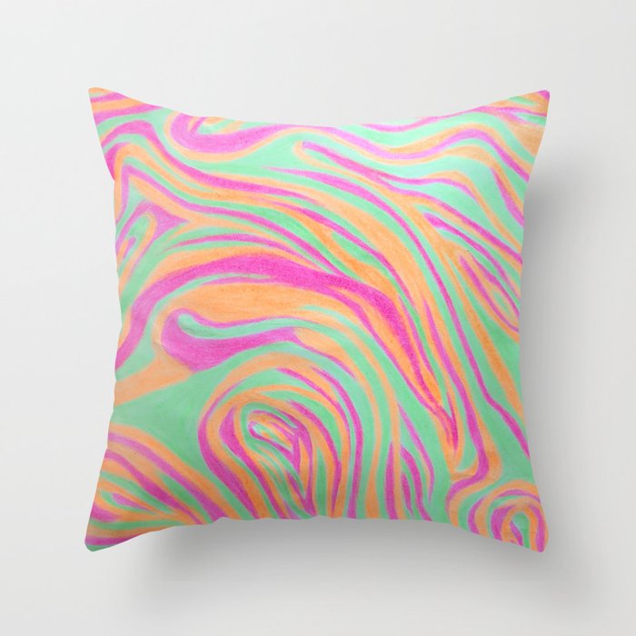 Neon Marble Throw Pillow
