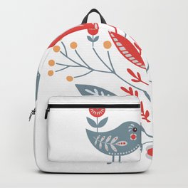 Scandinavian Folk Art - Birds & Flowers  Backpack