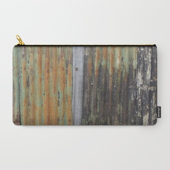 Corrugated Rusty Metal Fence Paint Texture Carry All Pouch By