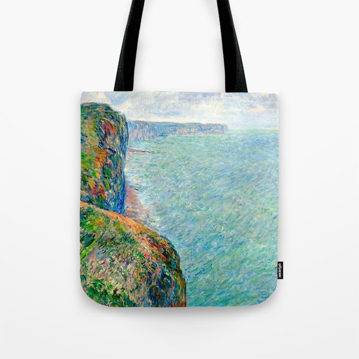 Claude Monet - The Sea Seen from the Cliffs of Fecamp (1881) Tote Bag