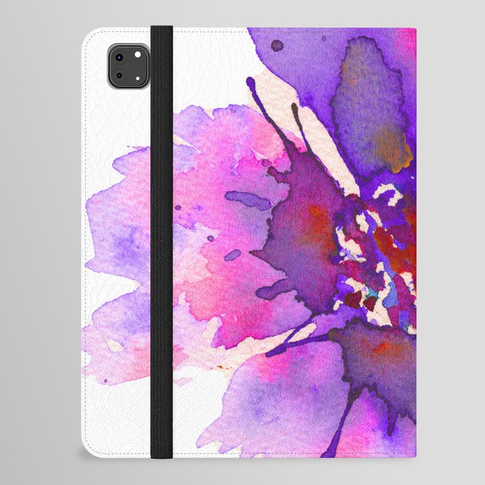 Watercolor Flower Splash - Magenta iPad Folio Case