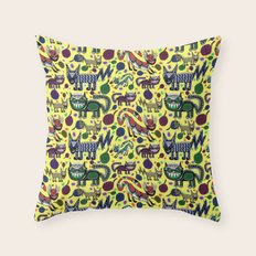 SNEAKY CATS Throw Pillow