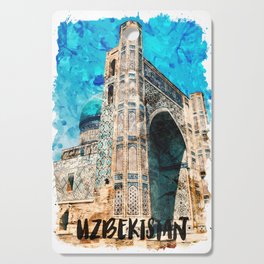 Uzbekistan Asia city watercolor Cutting Board