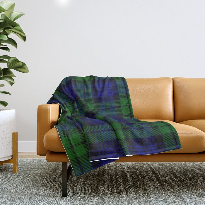 Scottish Campbell Tartan Pattern Black Watch 1 Throw Blanket by