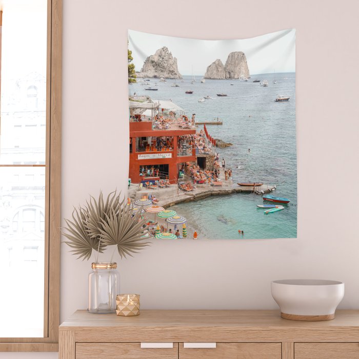 Capri Island Summer Photo  Bagni di Maria Beach Club Art Print