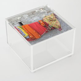 India colorful Clothes on Rope Acrylic Box