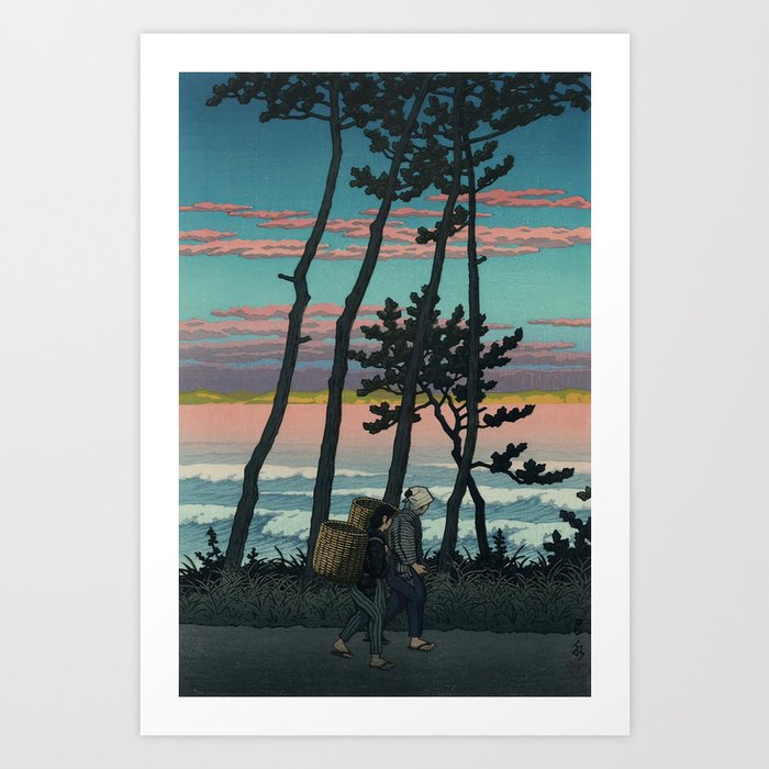 Sunset Glow at Nakoso Hasui Kawase  Art Print