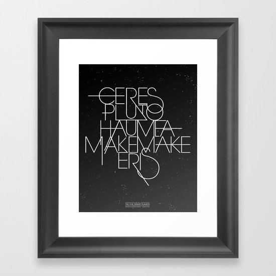 The Five Dwarf Planets Framed Art Print