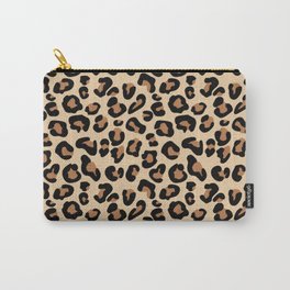 Leopard Print, Black, Brown, Rust and Tan Carry-All Pouch