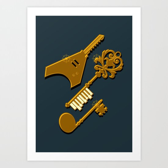 keys of musical (Gold ver.) Art Print