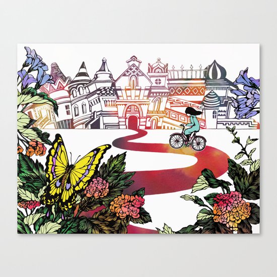 Summer Cycling Canvas Print