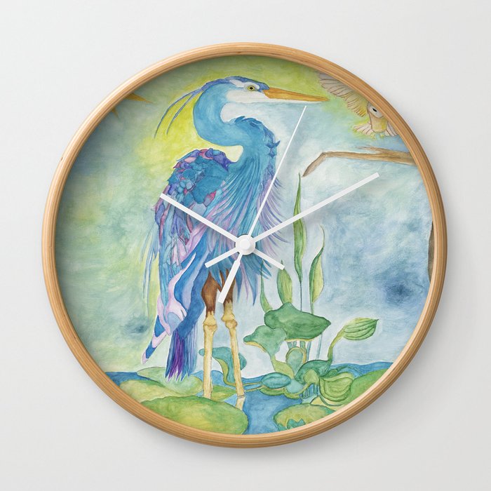 La Isla Bonita - Blue Heron  Wall Clock