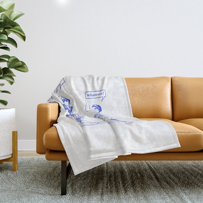 GODDESS STATUS  blue Throw Blanket