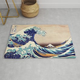 The Great Wave Off Kanagawa Rug | Japan, Woodblock, Hokusai, Mountfuji, Painting, Ukiyoe, Vintage, Katsushikahokusai, Japanese, Asian 