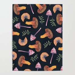 mushroom pattern / wild life Poster