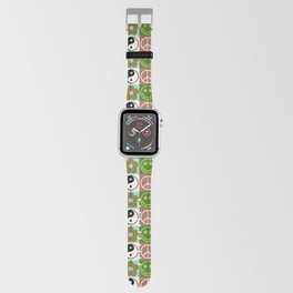 Checked Symbols Pattern (SMILEY FACE \ YIN YANG \ PEACE SYMBOL \ FLOWER) Apple Watch Band