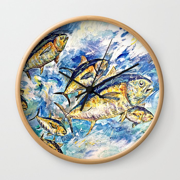 Golden Tuna Wall Clock