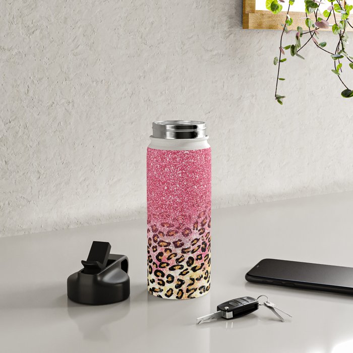 Faux Glitter Leopard Tumbler