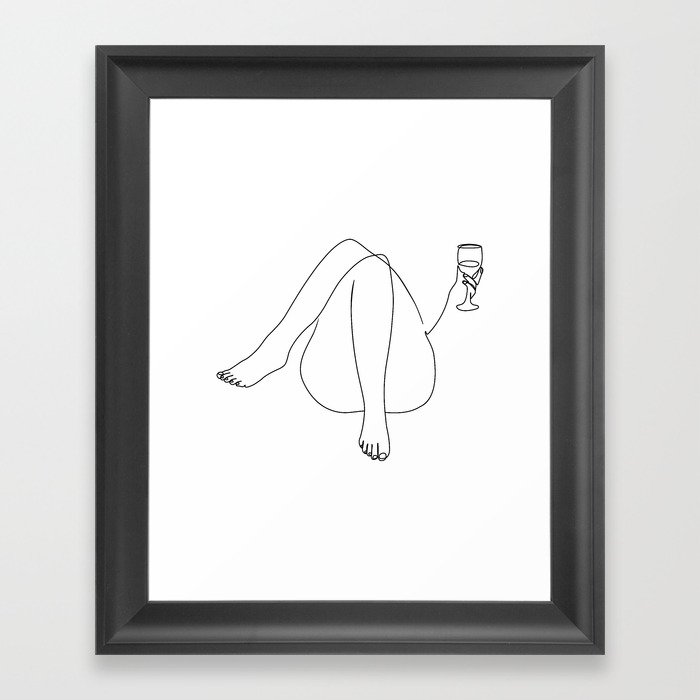 Woman Wine Art Framed Art Print