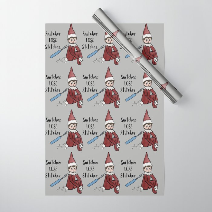 Elf on the shelf-wrapping paper Wrapping Paper by Gabrielle Russo