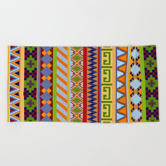 Tribal Aztec Patterns Beach Towel
