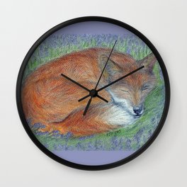 A Sleepy Fox  Wall Clock