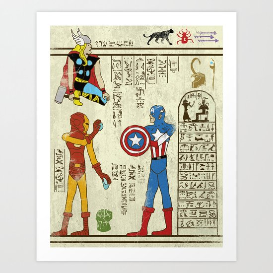 hero-glyphics: Avengers Art Print