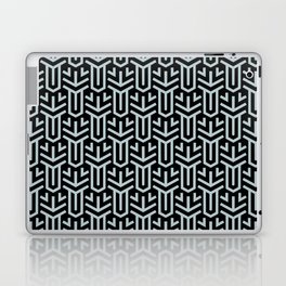 Black and Pastel Blue Geometric Shape Tile Pattern Pairs 2022 Popular Colour Restful Retreat 0497 Laptop Skin