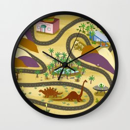 Desert Road Trip Wall Clock