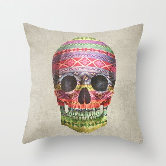 Navajo Skull Throw Pillow