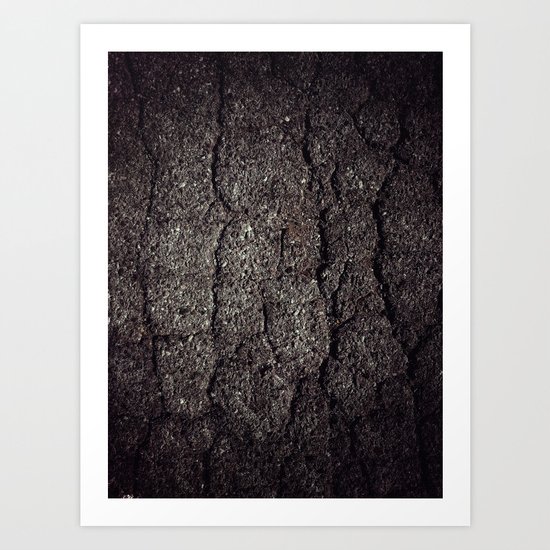 Cracked asphalt road Art Print
