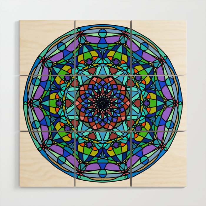 Download Vector indian Mandala Wood Wall Art by doomrabbit | Society6