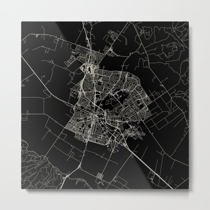 Salinas USA - City Map Drawing - Minimal Aesthetic Metal Print