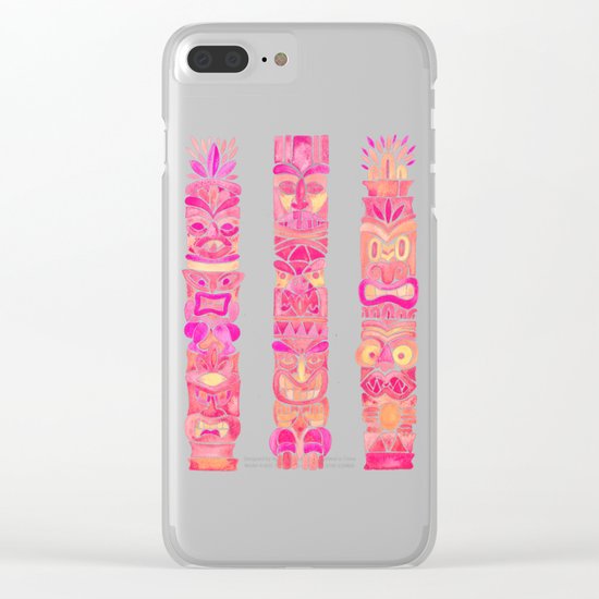 Tiki Totems – Pink Palette Clear iPhone Case