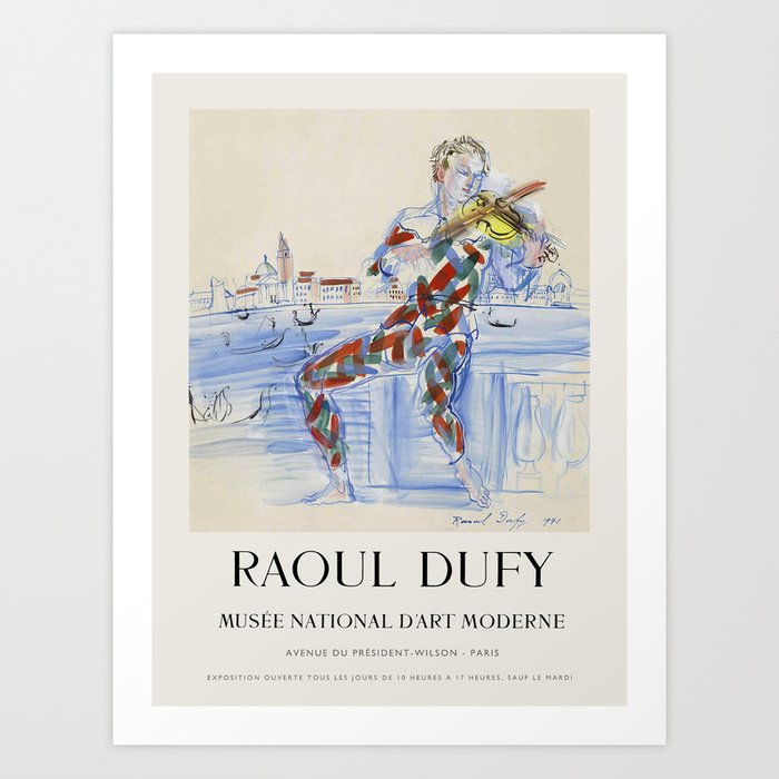 Exhibition poster-Raul Dufy-The Violinist. Art Print