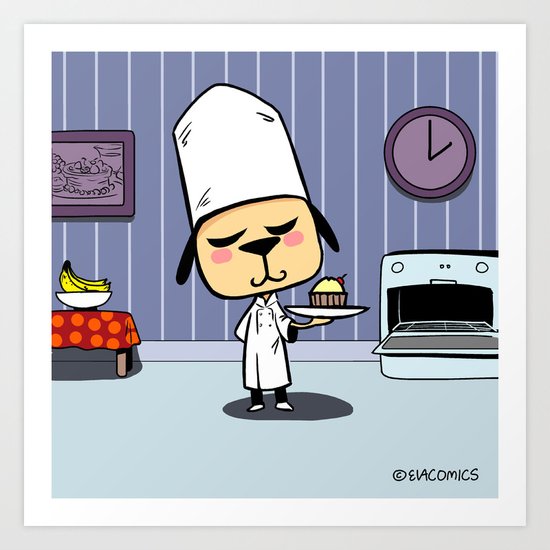 Baking in the Kitchen Art Print