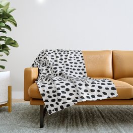 Dalmatian Spots (black/white) Throw Blanket