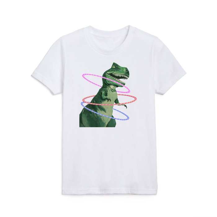 T-Rex the Hula Dancer in Green Kids T Shirt