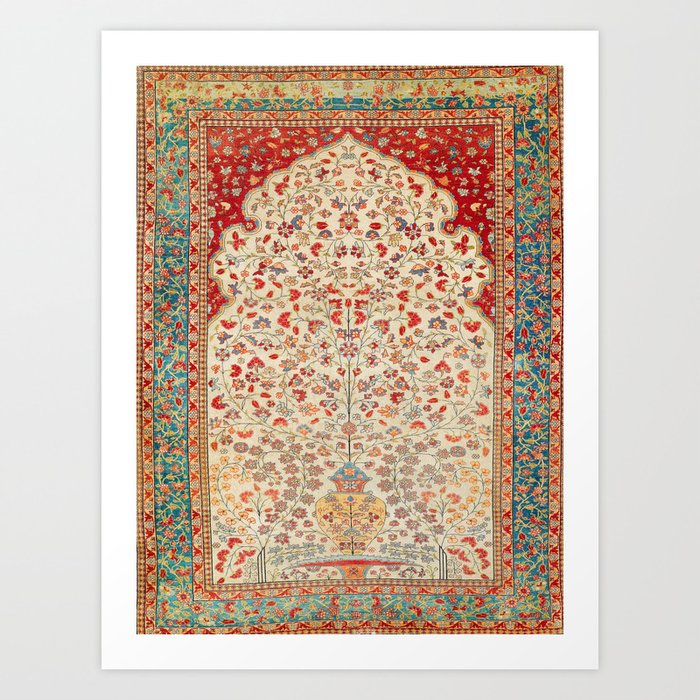 Kashan Central Persian Rug Print Art Print