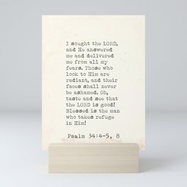 I sought the LORD... Psalm 34:4–5, 8 Mini Art Print
