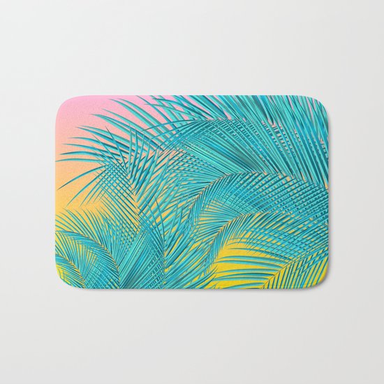 Summer Palm Leaves Bath Mat