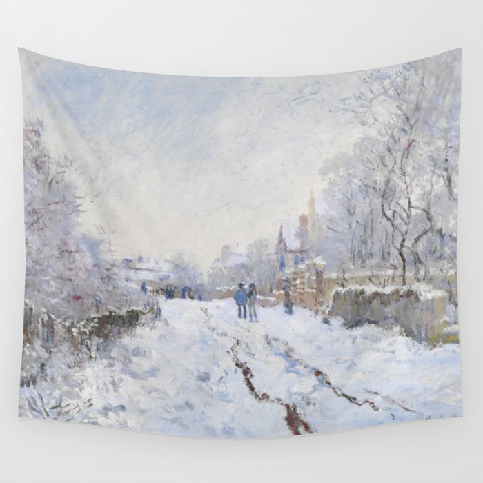 Snow At Argenteuil Wall Tapestry