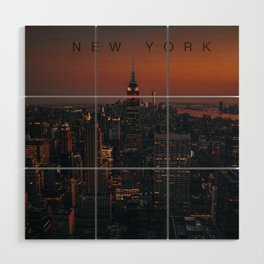 New York City Manhattan skyline Wood Wall Art