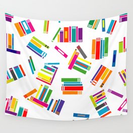 Wrapping paper with colored books Wall Tapestry