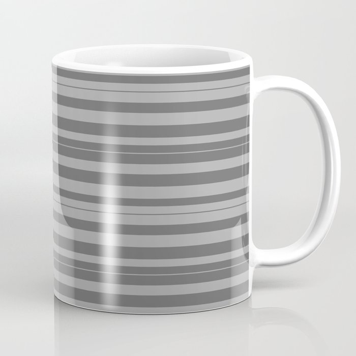 Dim Gray & Dark Grey Colored Striped/Lined Pattern Coffee Mug