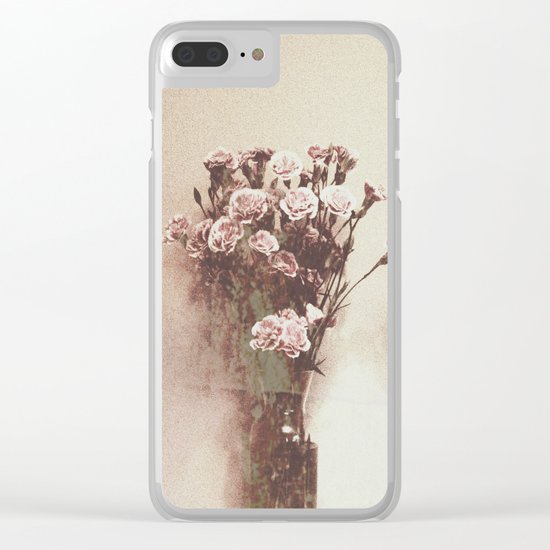 Abstract Vintage Flowers Clear iPhone Case
