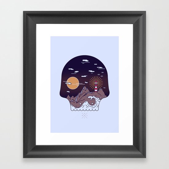 Skull Pier Framed Art Print