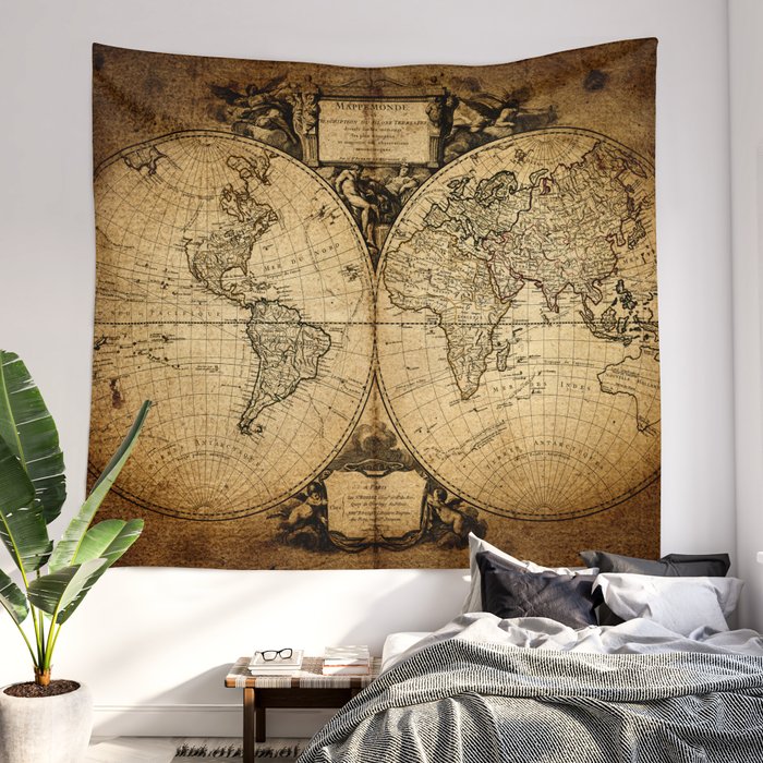 World Map 1752 Wall Tapestry by Map Shop Society6