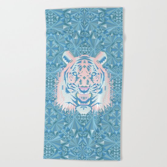 Pastel Quartz Tiger Beach Towel